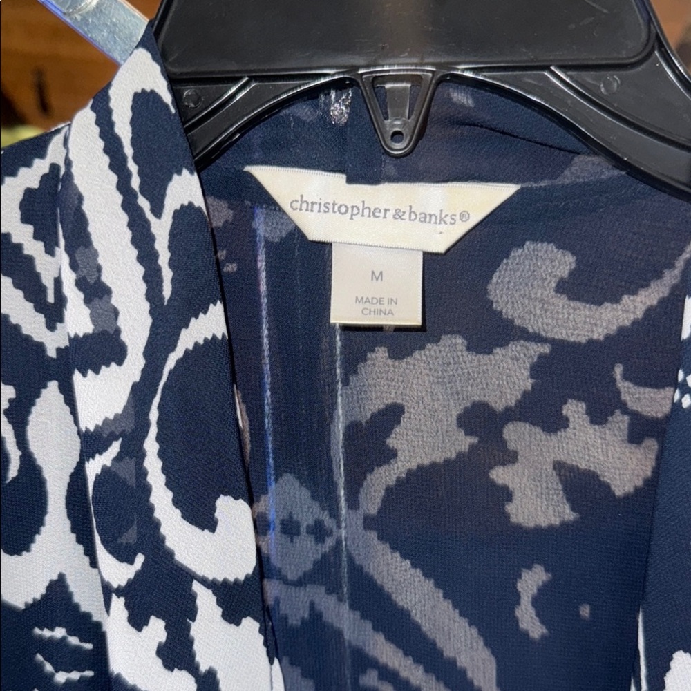 Black and White Patterned Kimono Cardigan - Picture 3 of 5